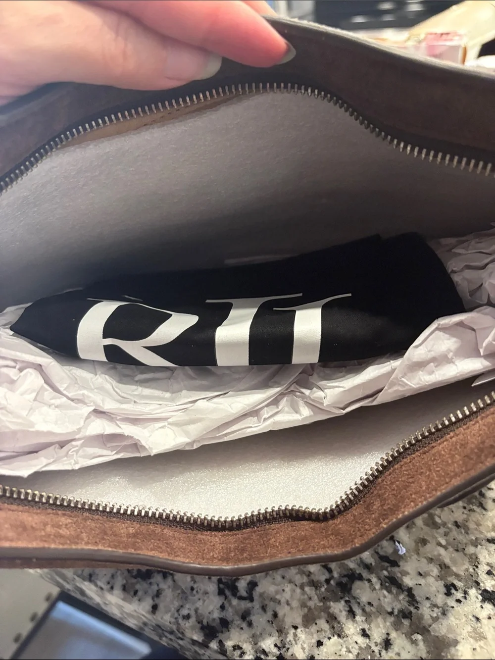 Polo by Ralph Lauren Brown Suede Hobo Bag with Buckle Detail
